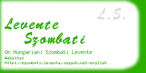 levente szombati business card